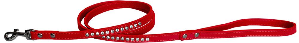 Clear Jewel Pet Leash 1-2" Wide X 4' Long Red