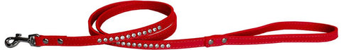 Clear Jewel Pet Leash 1-2" Wide X 4' Long Red