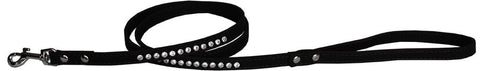 Clear Jewel Pet Leash 1-2" Wide X 6' Long Black