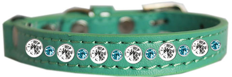 Posh Jeweled Cat Collar Aqua Size 10