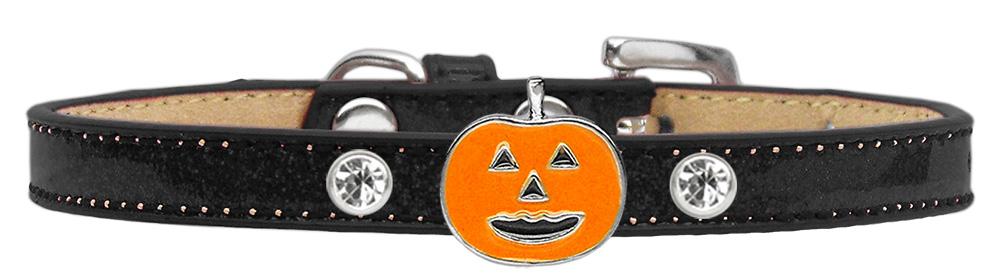 Pumpkin Charm Dog Collar Black Ice Cream Size 14