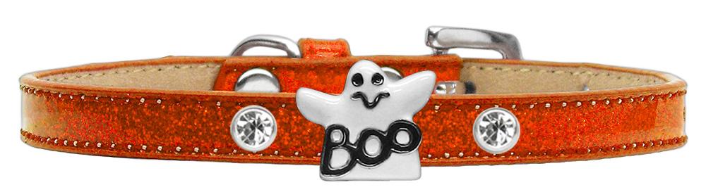 Ghost Charm Dog Collar Orange Ice Cream Size 10