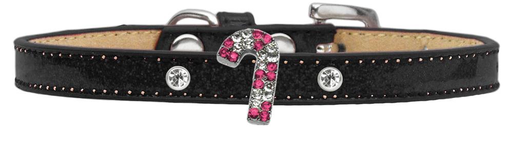 Holiday Charm Dog Collar Black Ice Cream Size 16 Pink Candy Cane