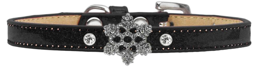 Holiday Charm Dog Collar Black Ice Cream Size 10 Snowflake