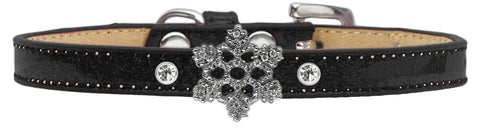 Holiday Charm Dog Collar Black Ice Cream Size 16 Snowflake