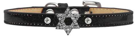 Holiday Charm Dog Collar Black Ice Cream Size 10 Star Of David