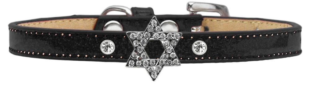 Holiday Charm Dog Collar Black Ice Cream Size 8 Star Of David