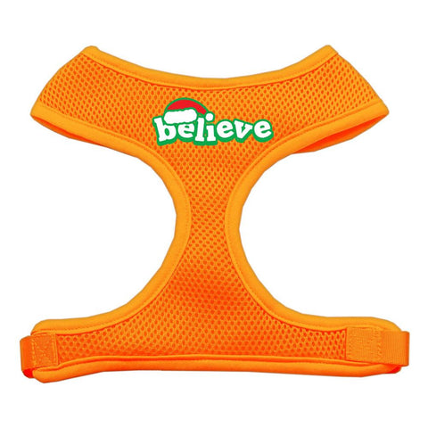 Believe Screen Print Soft Mesh Harnesses  Orange Large