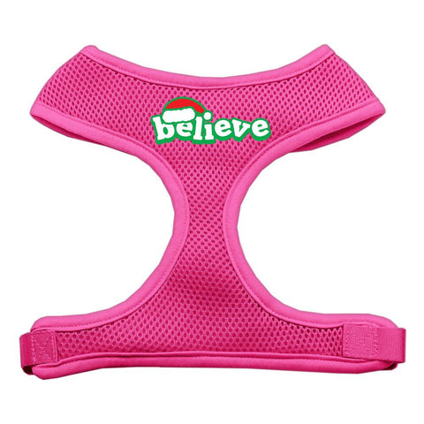 Believe Screen Print Soft Mesh Harnesses  Pink Large