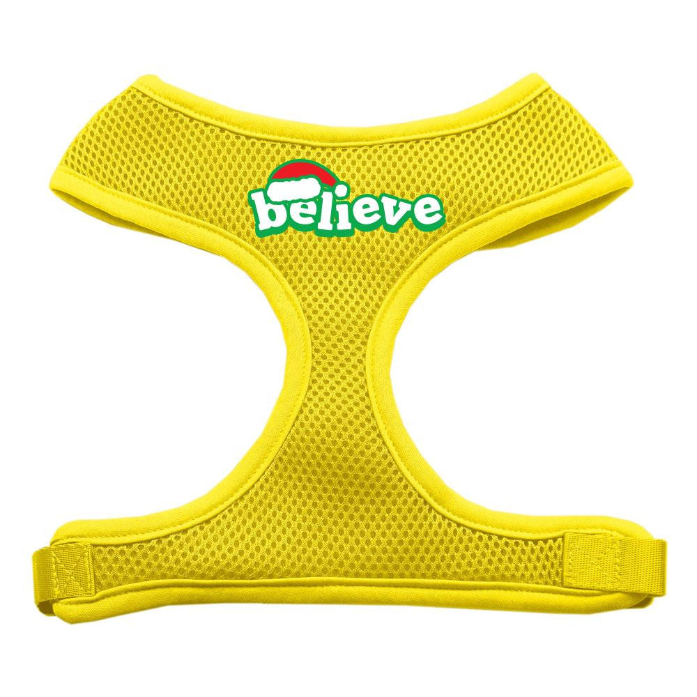 Believe Screen Print Soft Mesh Harnesses  Yellow Large