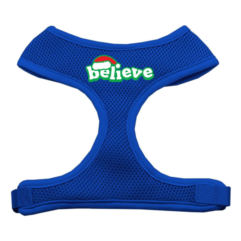 Believe Screen Print Soft Mesh Harnesses  Blue Medium