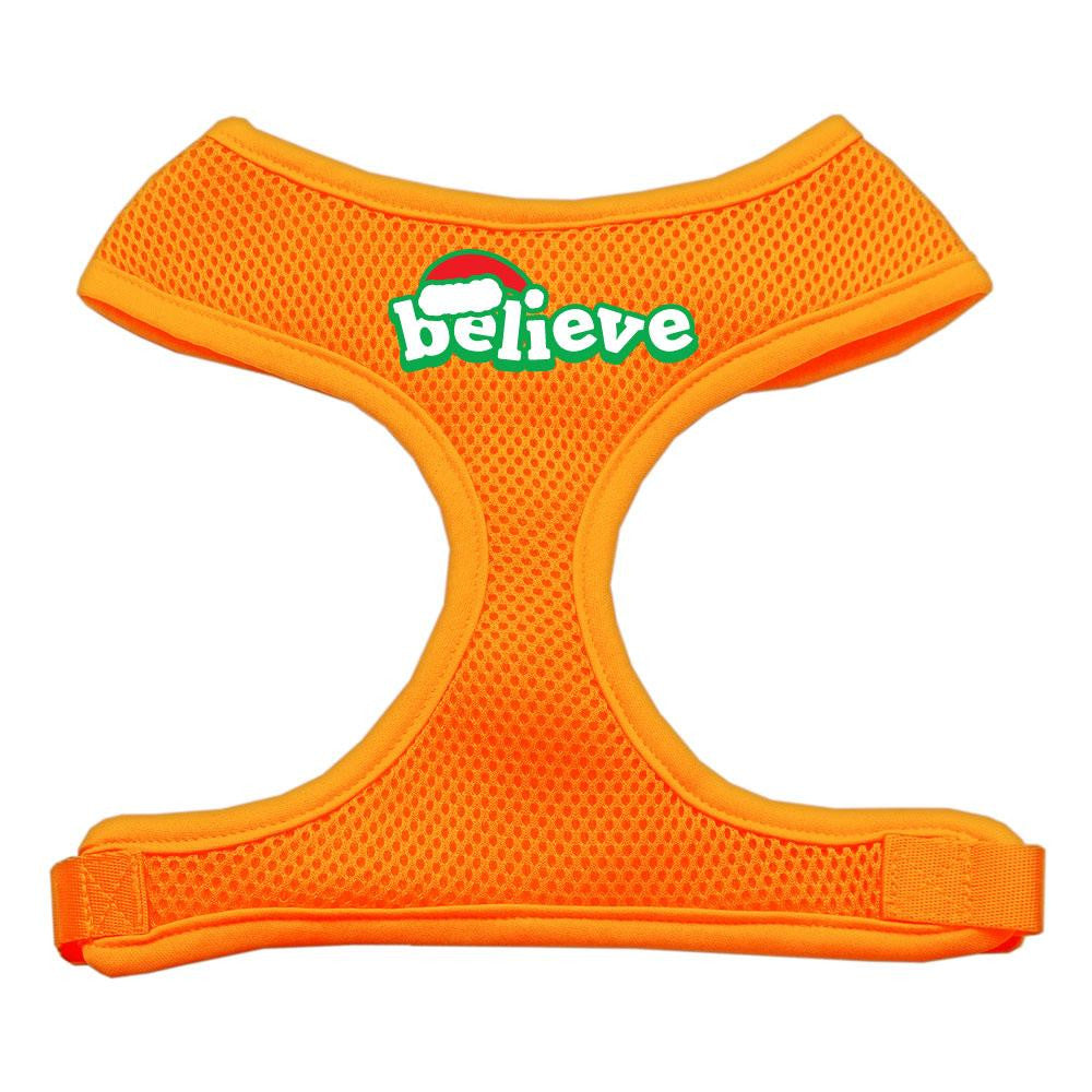 Believe Screen Print Soft Mesh Harnesses  Orange Medium