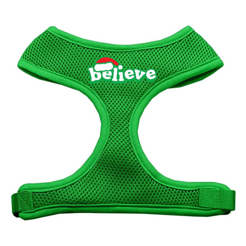 Believe Screen Print Soft Mesh Harnesses  Emerald Green Small