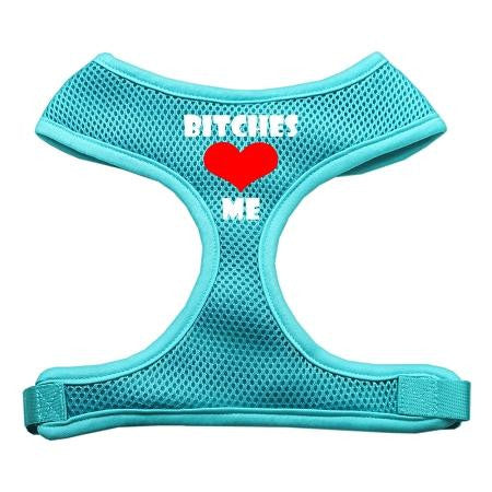 Bitches Love Me Soft Mesh Harnesses Aqua Medium