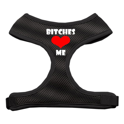 Bitches Love Me Soft Mesh Harnesses Black Extra Large