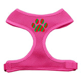 Christmas Paw Screen Print Soft Mesh Harness Pink Large
