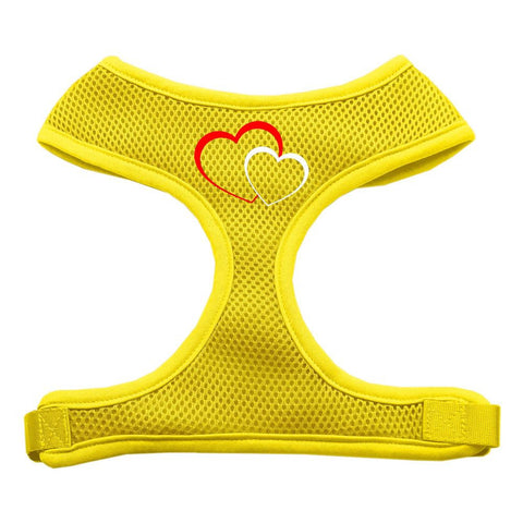 Double Heart Design Soft Mesh Harnesses Yellow Medium