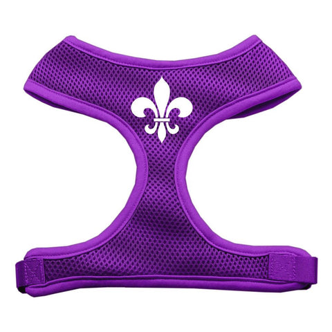 Fleur de Lis Design Soft Mesh Harnesses Purple Large