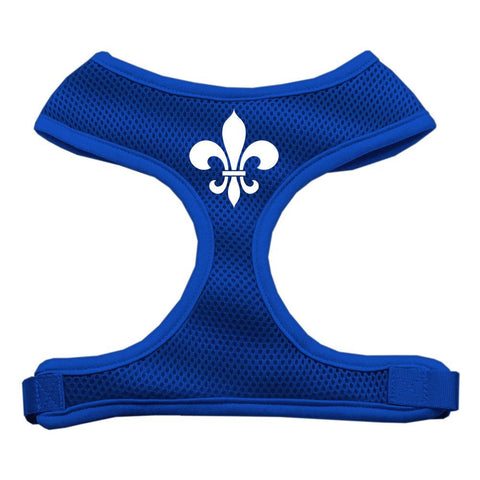 Fleur de Lis Design Soft Mesh Harnesses Blue Medium