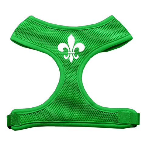 Fleur de Lis Design Soft Mesh Harnesses Emerald Green Small