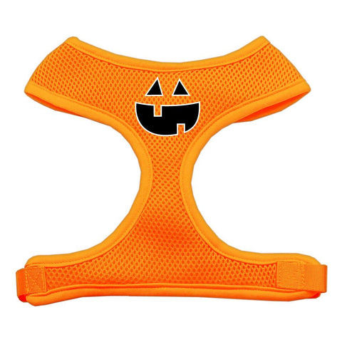 Pumpkin Face Design Soft Mesh Harnesses Orange Large