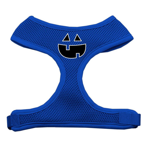 Pumpkin Face Design Soft Mesh Harnesses Blue Medium