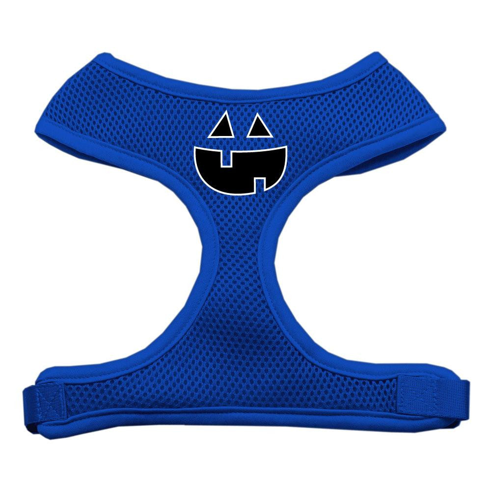 Pumpkin Face Design Soft Mesh Harnesses Blue Small