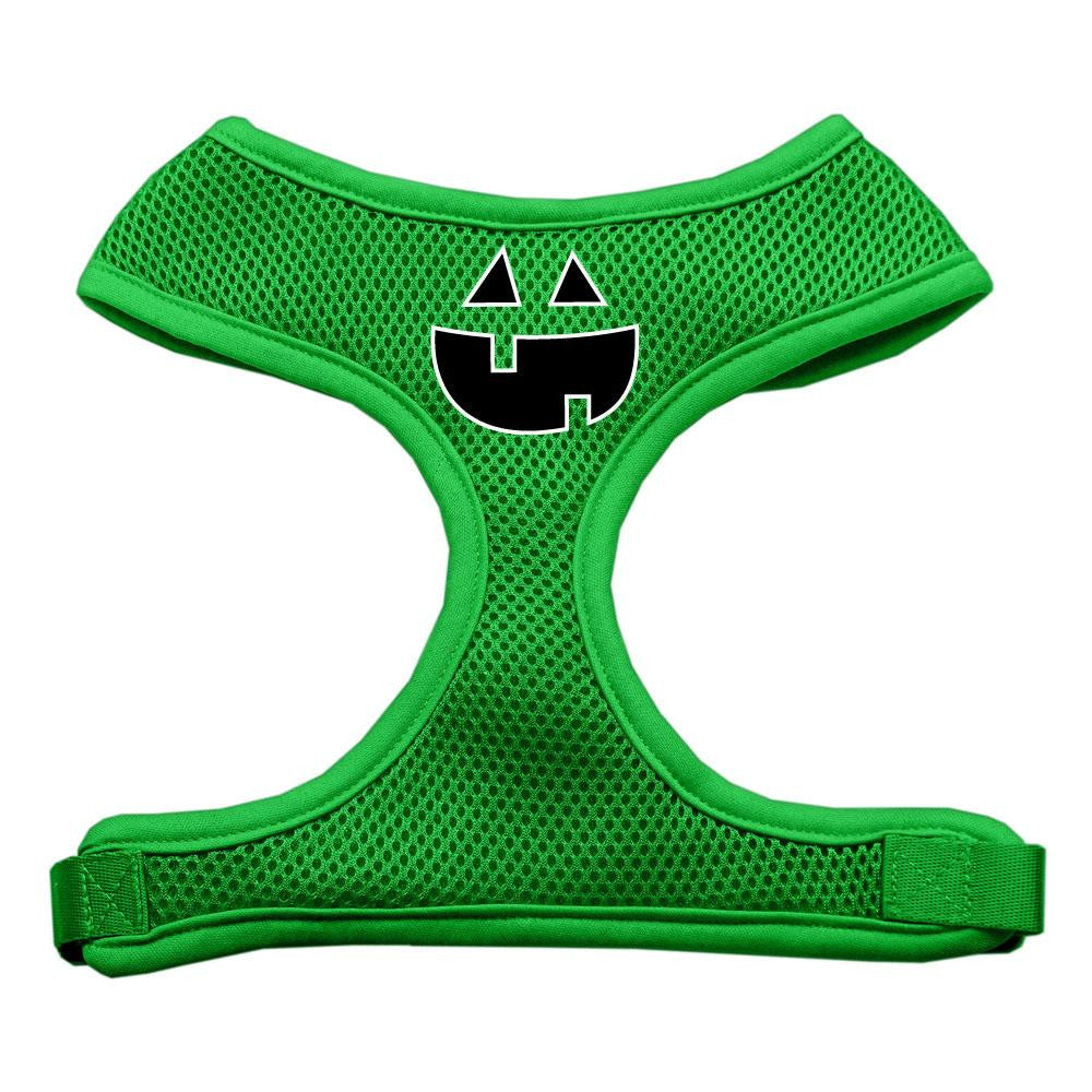 Pumpkin Face Design Soft Mesh Harnesses Emerald Green Small