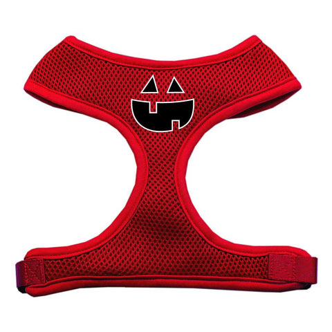 Pumpkin Face Design Soft Mesh Harnesses Red Small