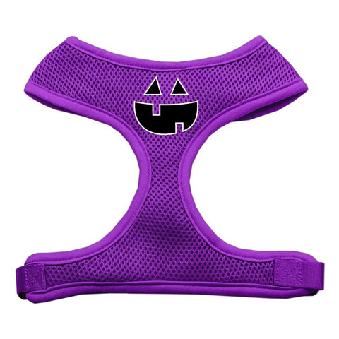 Pumpkin Face Design Soft Mesh Harnesses Purple Extra Large