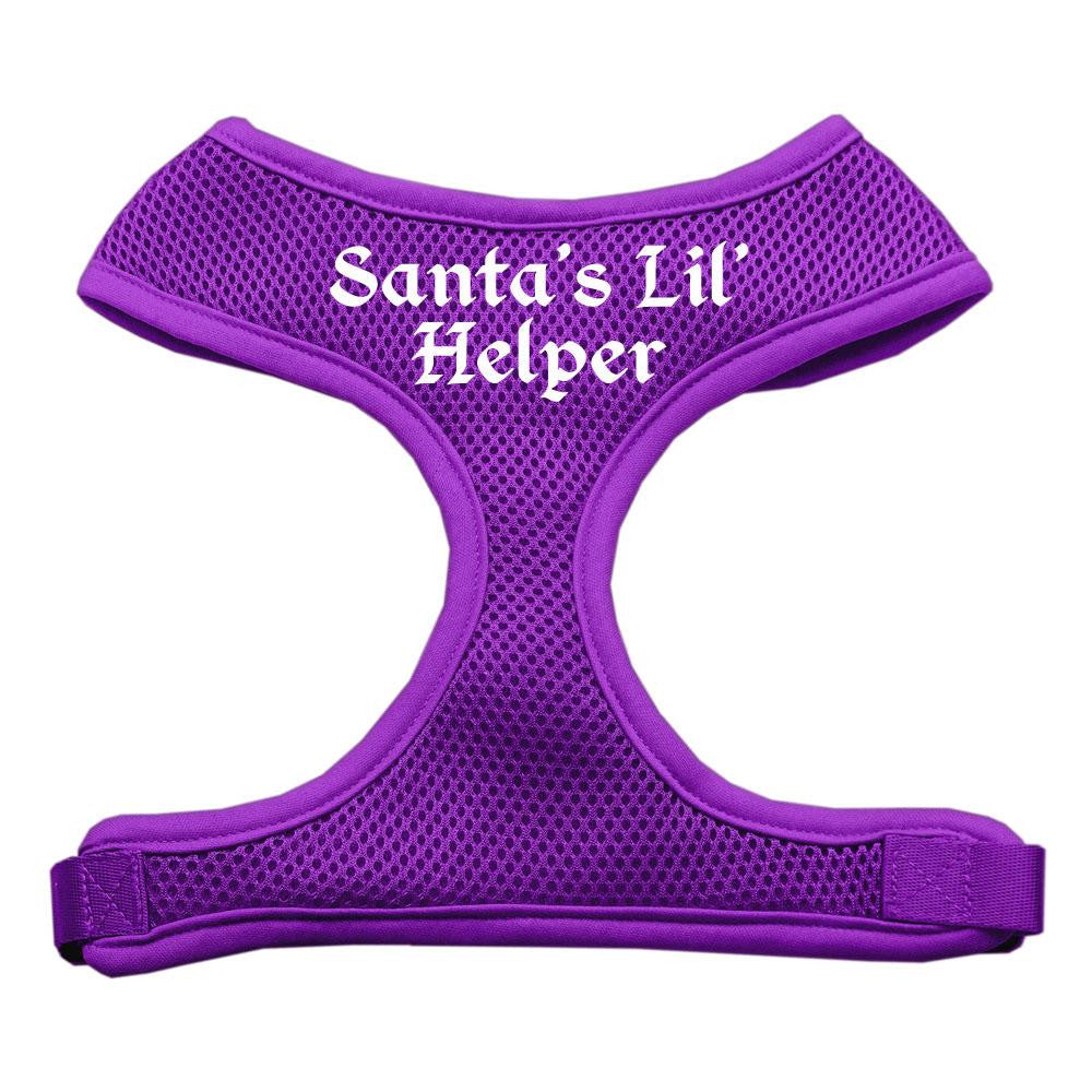 Santa's Lil Helper Screen Print Soft Mesh Harness Purple Large