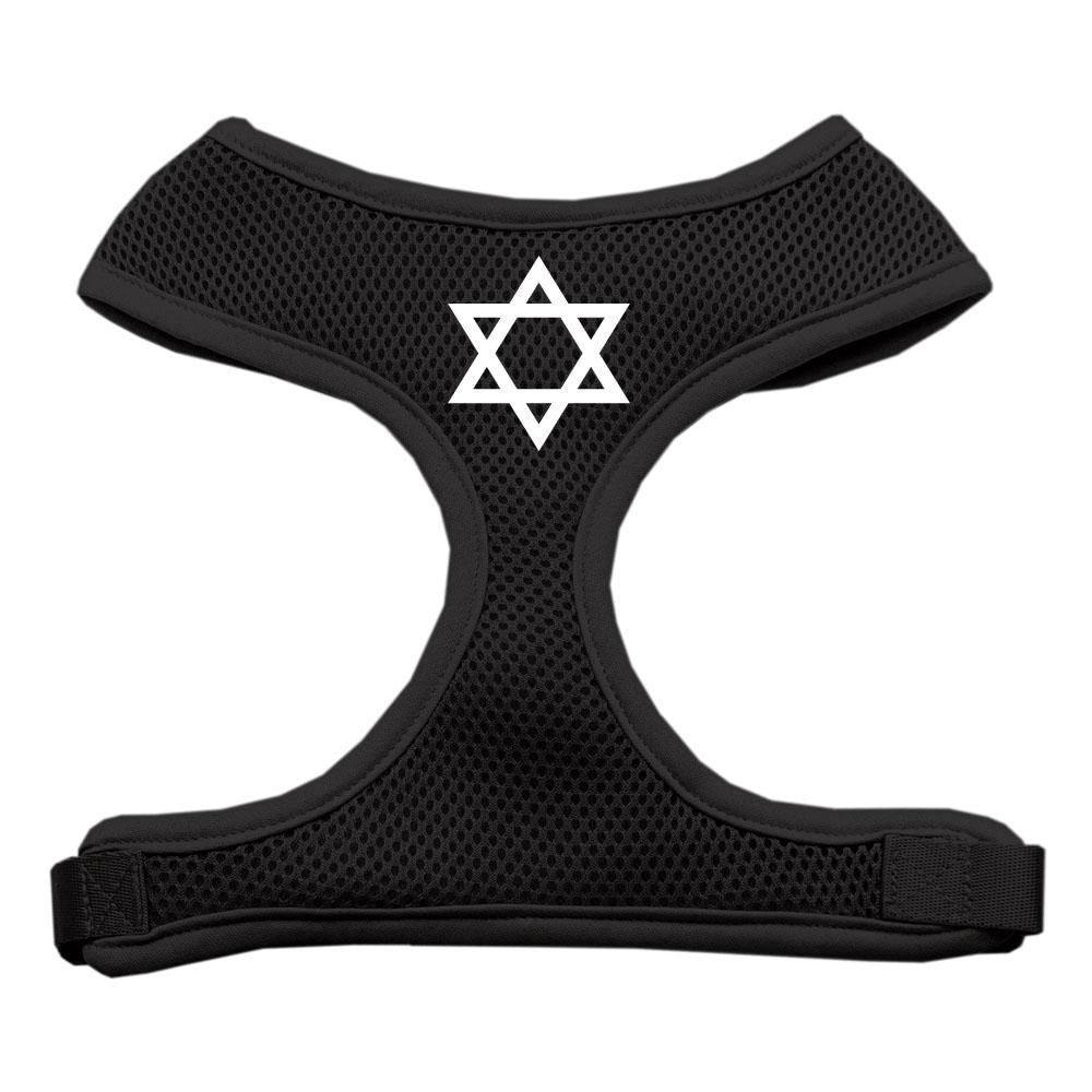 Star of David Screen Print Soft Mesh Harness Black Large