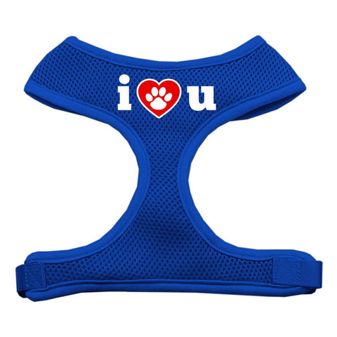 I Love U Soft Mesh Harnesses Blue Large