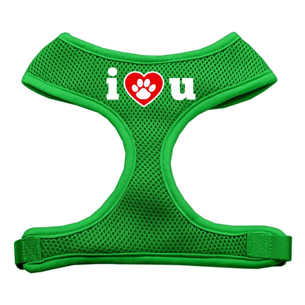 I Love U Soft Mesh Harnesses Emerald Green Large