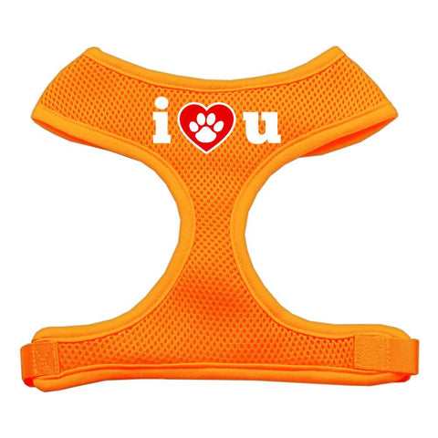 I Love U Soft Mesh Harnesses Orange Large