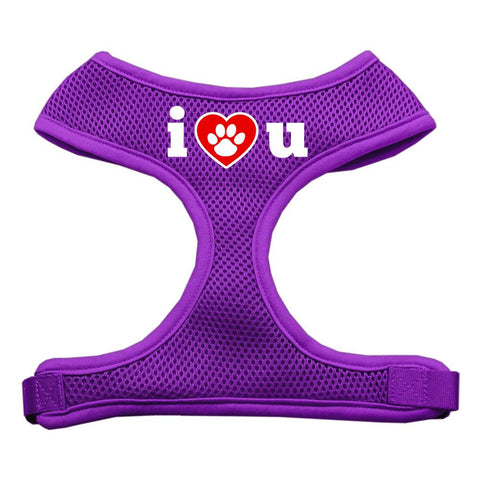 I Love U Soft Mesh Harnesses Purple Medium