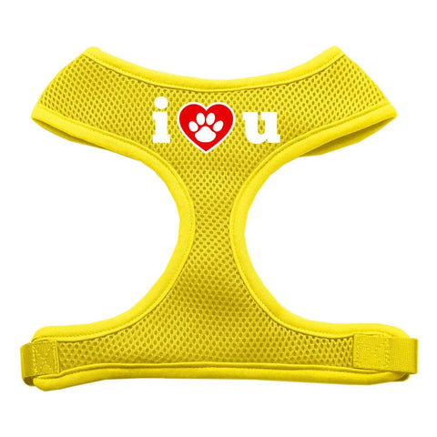 I Love U Soft Mesh Harnesses Yellow Medium