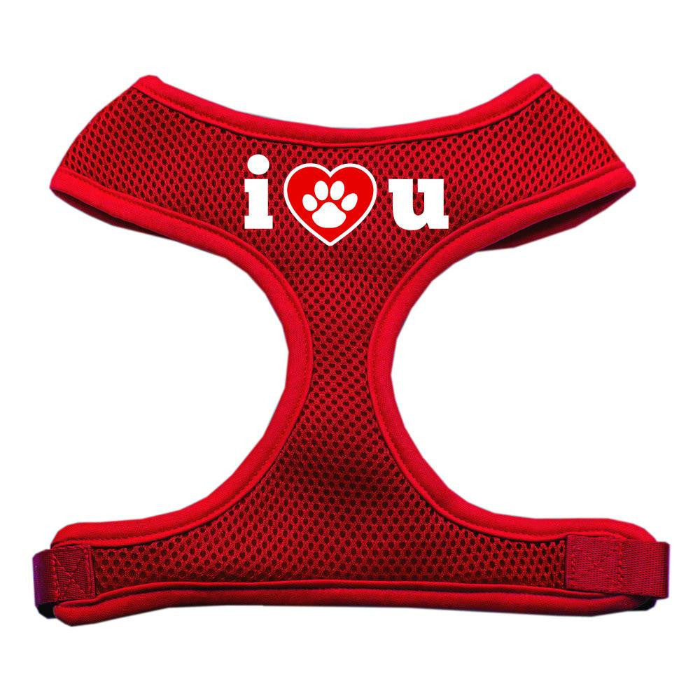 I Love U Soft Mesh Harnesses Red Extra Large