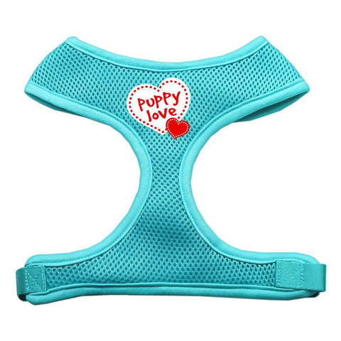 Puppy Love Soft Mesh Harnesses Aqua Small