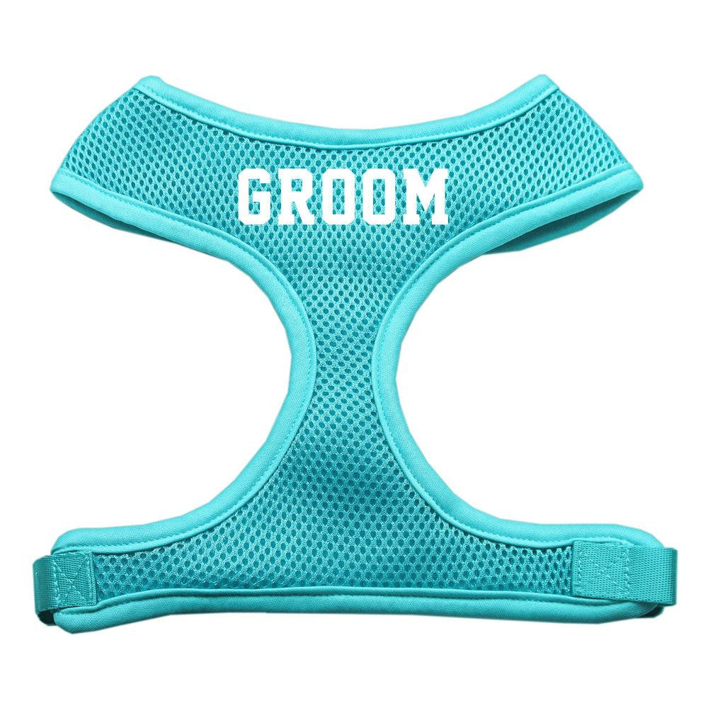 Groom Screen Print Soft Mesh Harness Aqua Medium