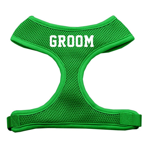 Groom Screen Print Soft Mesh Harness Emerald Green Medium