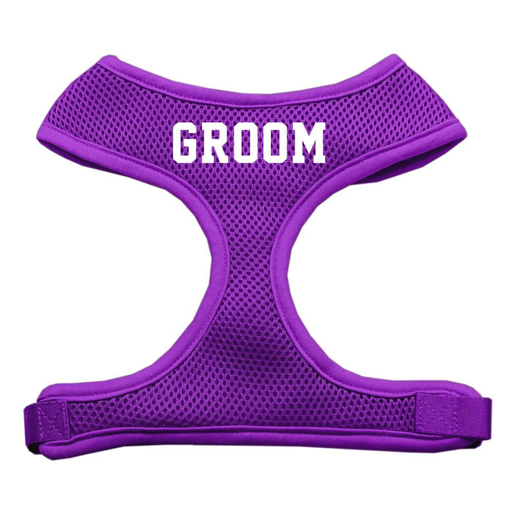 Groom Screen Print Soft Mesh Harness Purple Medium