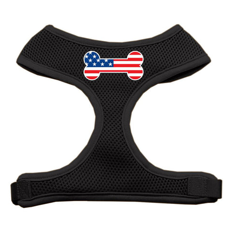 Bone Flag USA Screen Print Soft Mesh Harness Black Large