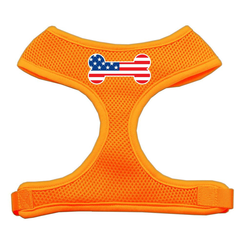 Bone Flag Usa Screen Print Soft Mesh Harness Orange Large