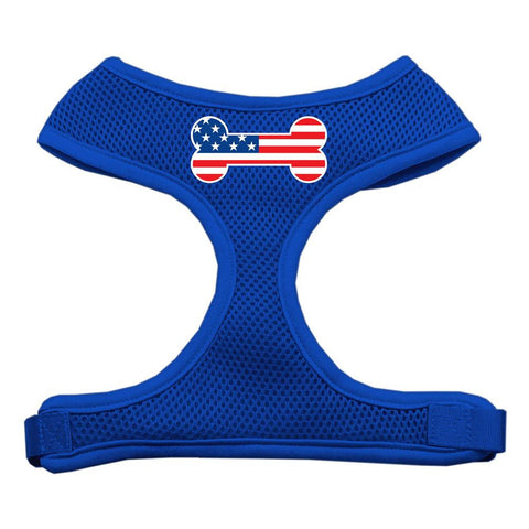 Bone Flag USA Screen Print Soft Mesh Harness Blue Extra Large