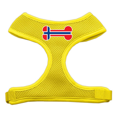 Bone Flag Norway Screen Print Soft Mesh Harness Yellow Large