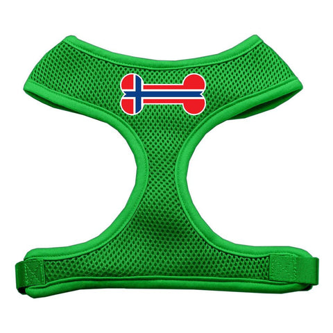 Bone Flag Norway Screen Print Soft Mesh Harness Emerald Green Small