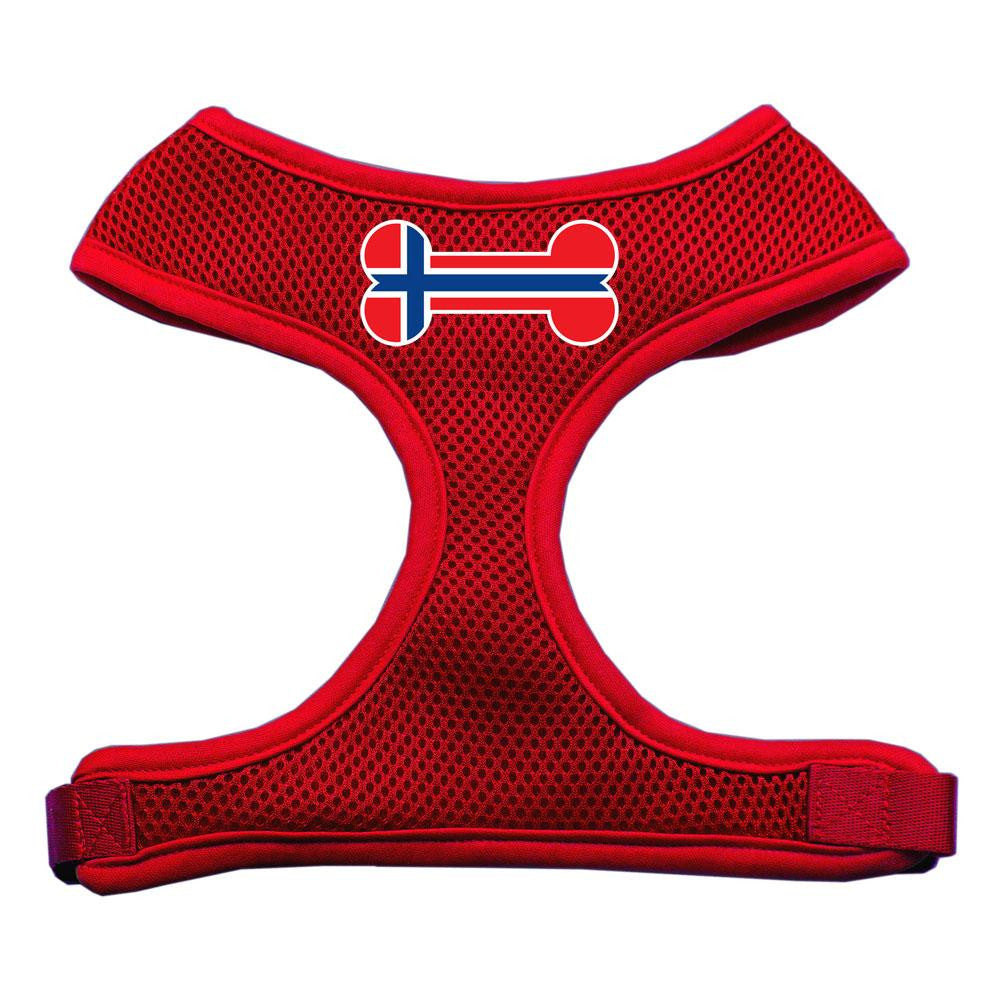 Bone Flag Norway Screen Print Soft Mesh Harness Red Small