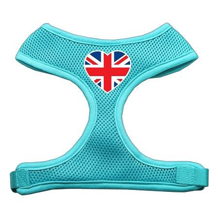 Heart Flag Uk Screen Print Soft Mesh Harness Aqua Medium