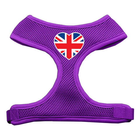 Heart Flag Uk Screen Print Soft Mesh Harness Purple Medium